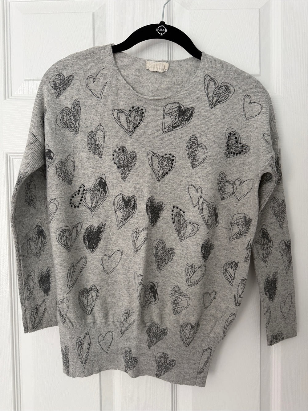 Kids' Gray Heart-Print Sweater Top